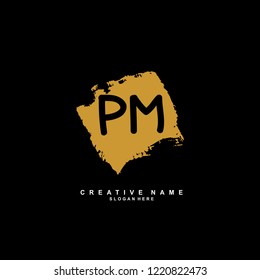 P M PM Initial logo template vector