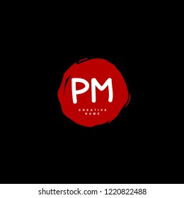 P M PM Initial logo template vector