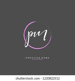 P M PM Initial logo template vector