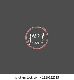 P M PM Initial logo template vector