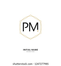 P M PM Initial logo letter with minimalist concept. Vector with scandinavian style logo.