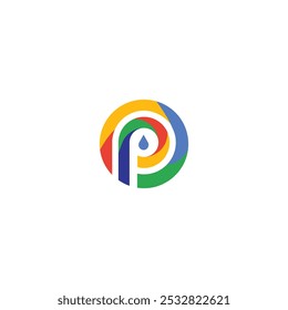 p minimalist modern print logo
