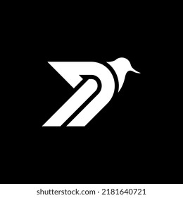 P monogram with bird logo design concept vector premium