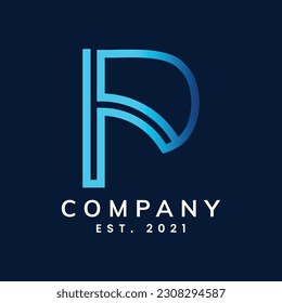 P monogram Enhance Your Brand's Image with a Professional Blue Gradient Alphabet Letter P Logo: Tailored Design for Lettering, Corporate Identity