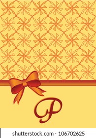 P monogram invitation card vector