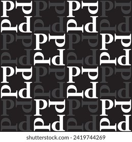 P monogram on black background illustration vector design