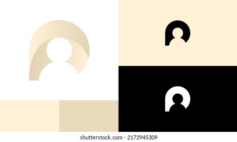 P Monogram Person Logo Design Concept Stock Vector (Royalty Free ...