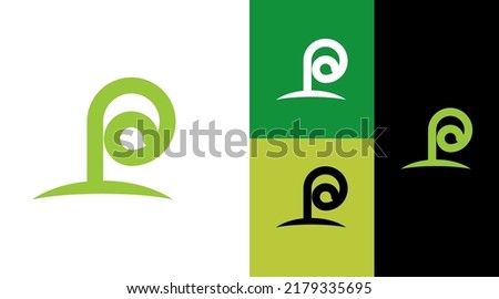 P Monogram Sprout Seed Plant Business Company Logo Design Concept