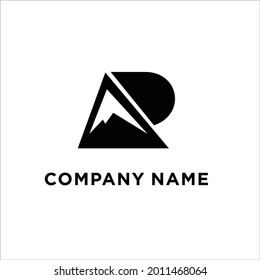 P Mountain Logo Template Stock Vector