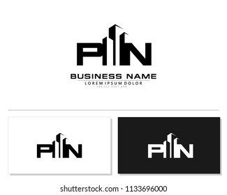 P N Initial building logo concept