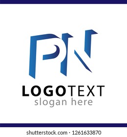 P N initial letter with negative space logo icon vector template