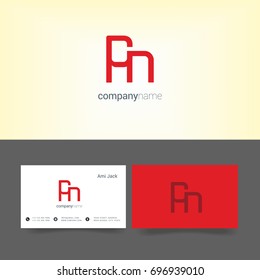 P N joint letter logo design with business card template