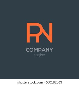 P & N  Letter logo design vector element
