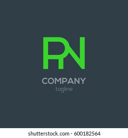 P & N  Letter logo design vector element
