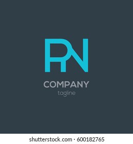 P & N  Letter logo design vector element
