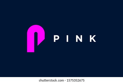 P, N Logo. Letter Design for initial your company brand icon Vector illustrator with Pink Colors.
