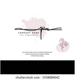 
P  N PN Initial letter handwriting and signature logo. Beauty vector initial logo .Fashion, boutique, floral and botanical
