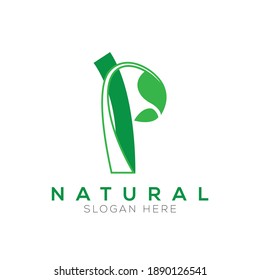 P Natural Green Logo Vector