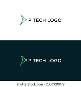 P NEXT TECHNOLOGY LOGO DESIGN VECTOR