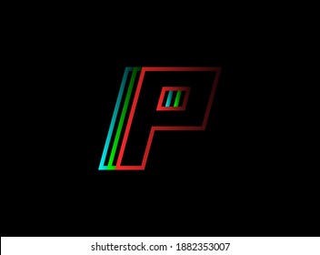 P number font fast, speed motion logo. Sport style futuristic oblique design for   delivery posters, industrial, racing identify and more