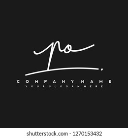  P O Initial handwriting logo vector