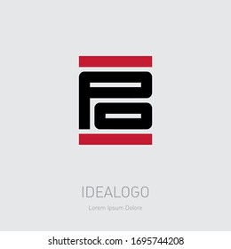 P and O - initials or logo. PO - monogram or logotype. Design element or icon.