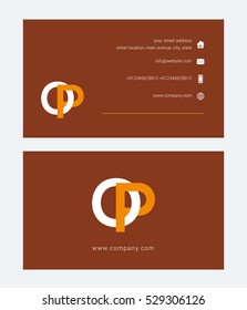 P & O Letter logo, with Business card
