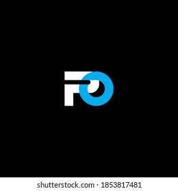 P O letter logo creative design on black color background,po monogram