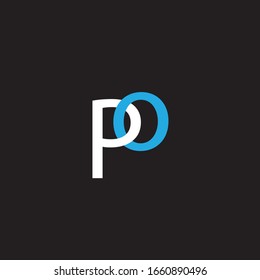 P O letter logo vector design on black color background.P O letter design for business logo.PO