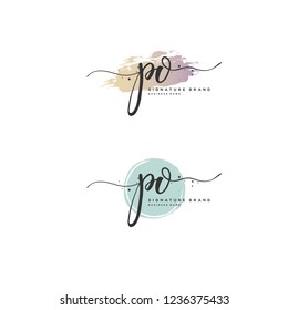 P O PO Initial letter handwriting and  signature logo.