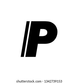 P WITH ONE LINE LETTER LOGO