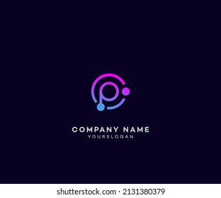 P, OP, PO Letter Logo Design vector Template