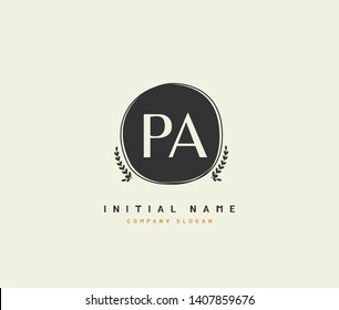 P A PA Beauty vector initial logo, handwriting logo of initial wedding, fashion, jewerly, heraldic, boutique, floral and botanical with creative template for any company or business.