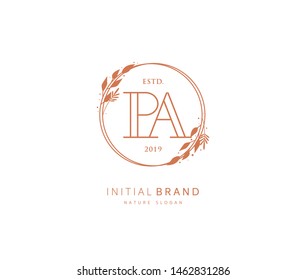 P A PA Beauty vector initial logo, handwriting logo of initial signature, wedding, fashion, jewerly, boutique, floral and botanical with creative template for any company or business.