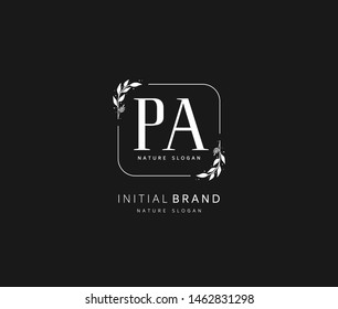P A PA Beauty vector initial logo, handwriting logo of initial signature, wedding, fashion, jewerly, boutique, floral and botanical with creative template for any company or business.