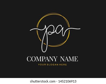 P A PA Initial handwriting logo design with circle. Beautyful design handwritten logo for fashion, team, wedding, luxury logo.