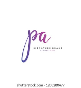 P A PA Initial letter handwriting and  signature logo concept design