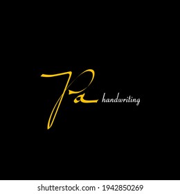 P un vector de plantilla de escritura manual con logotipo inicial Pa