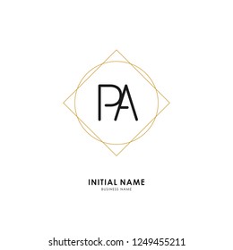 P A PA Initial logo letter with minimalist concept. Vector with scandinavian style logo.