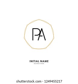 P A PA Initial logo letter with minimalist concept. Vector with scandinavian style logo.
