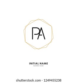 P A PA Initial logo letter with minimalist concept. Vector with scandinavian style logo.