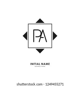 P A PA Initial logo letter with minimalist concept. Vector with scandinavian style logo.