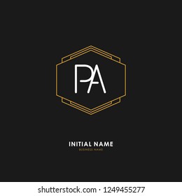 P A PA Initial logo letter with minimalist concept. Vector with scandinavian style logo.