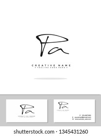 P A PA initial logo signature template vector. Handwriting logo concept