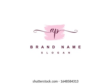 a p pa script logo abstract initial signature letter icon design in vector editable file.