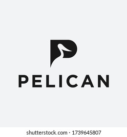 P pelican logo. pelican icon