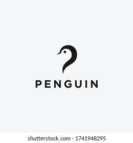 P penguin logo. penguin icon