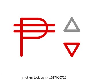 P, PHP, 608, Peso, Philippines Banking Currency icon typography logo banner set isolated on background. Abstract concept graphic element. Collection of currency symbols ISO 4217 signs used in country