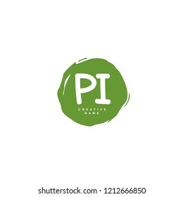 P I PI Initial abstract logo concept vector