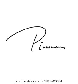 P i Pi initial letter handwriting and signature logo